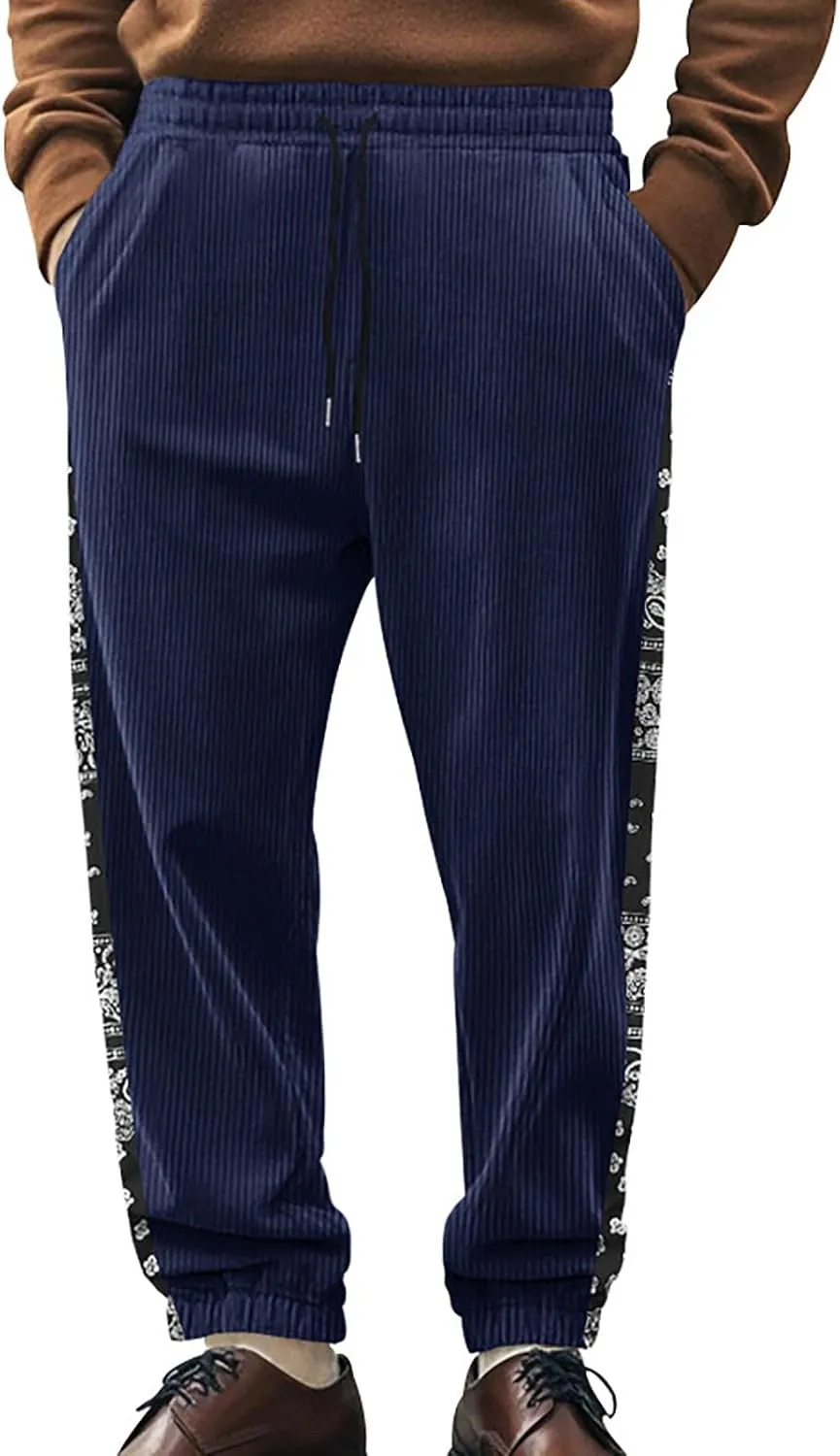 Mens Winter Fleece Sherpa Sweatpants Drawstring Thermal Athletic Pants Fashion Casual Trousers with Pockets