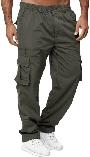 Mens Work Pants Cargo Multi Pockets Big and Tall Relaxed Fit Work Hiking Stretch Outdoor Joggers Trousers