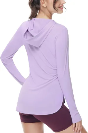 MIER Womens UPF 50  Sun Protection Hoodie Shirts SPF Long Sleeve Dry Fit Athletic Running Hiking Fishing UV T-Shirt Tops