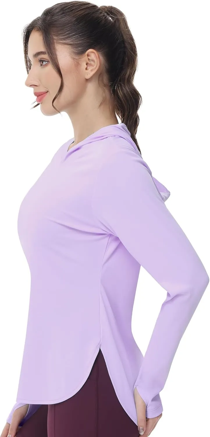 MIER Womens UPF 50  Sun Protection Hoodie Shirts SPF Long Sleeve Dry Fit Athletic Running Hiking Fishing UV T-Shirt Tops