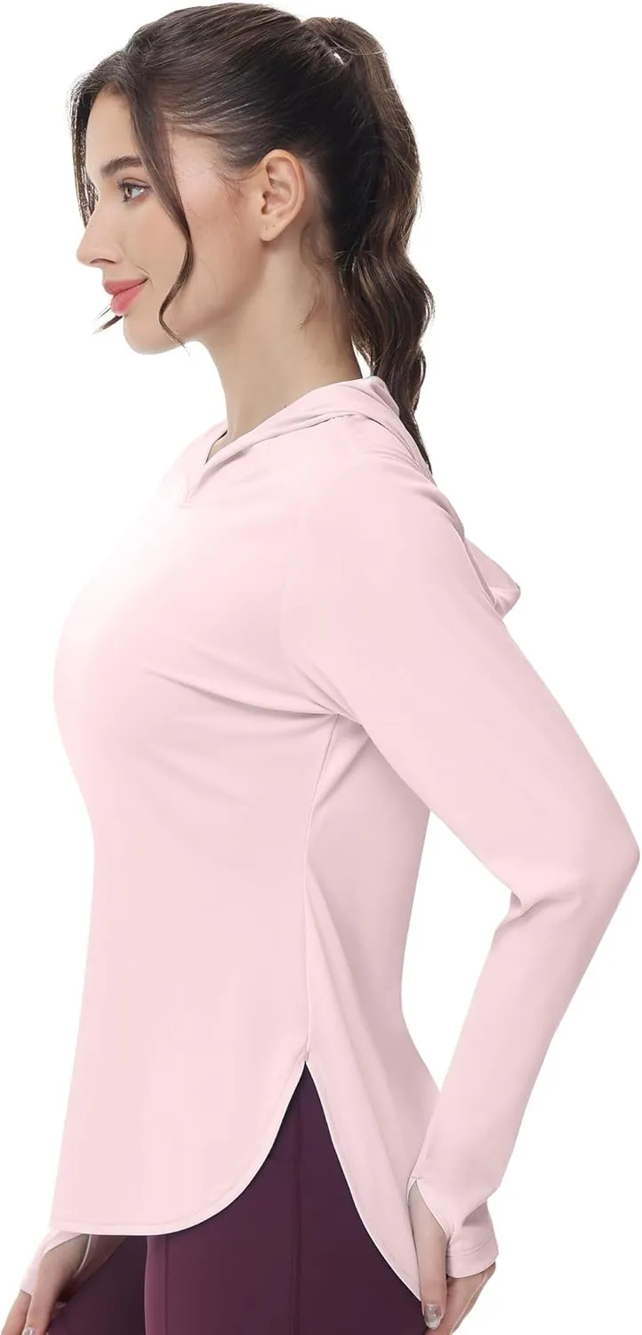 MIER Womens UPF 50  Sun Protection Hoodie Shirts SPF Long Sleeve Dry Fit Athletic Running Hiking Fishing UV T-Shirt Tops