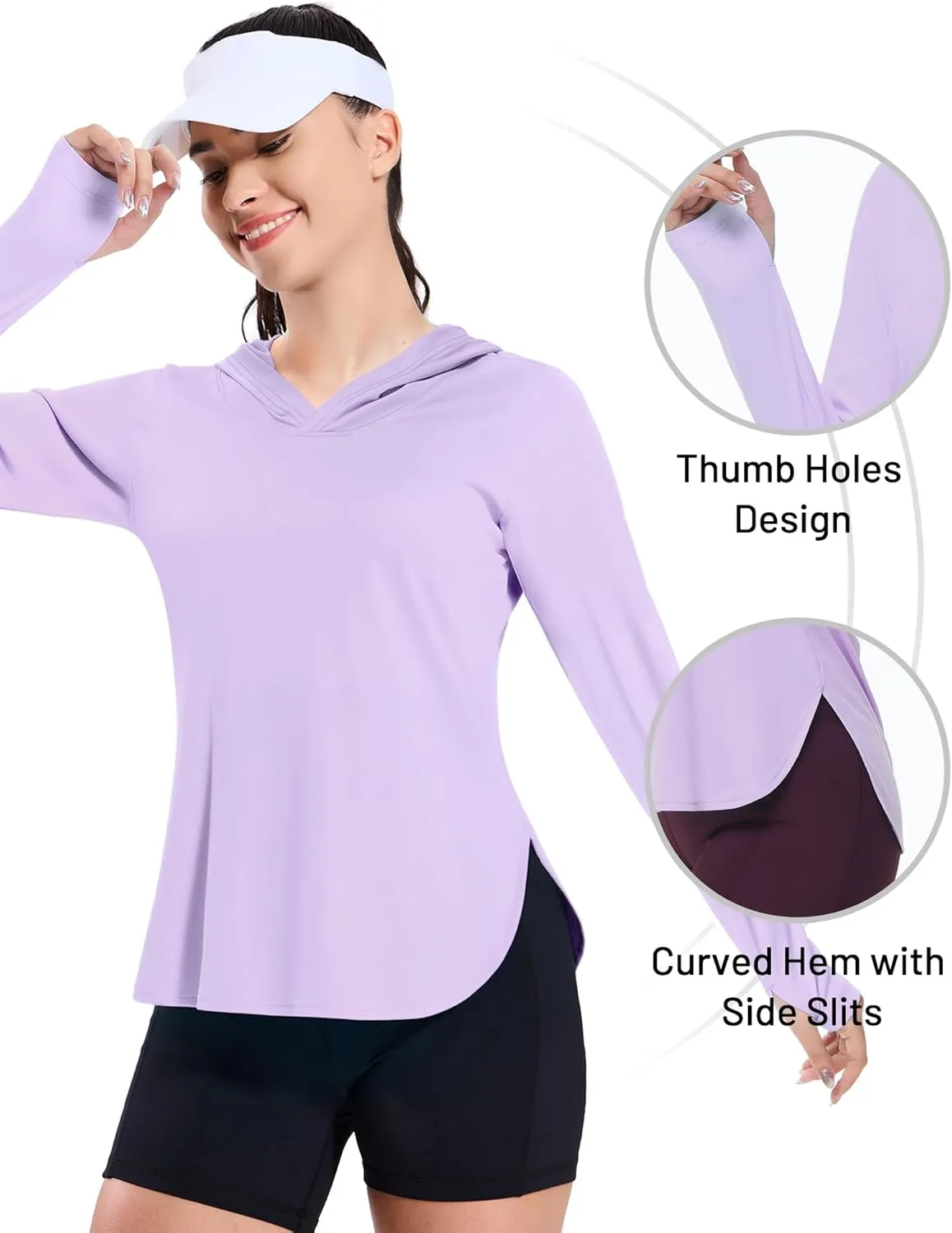 MIER Womens UPF 50  Sun Protection Hoodie Shirts SPF Long Sleeve Dry Fit Athletic Running Hiking Fishing UV T-Shirt Tops