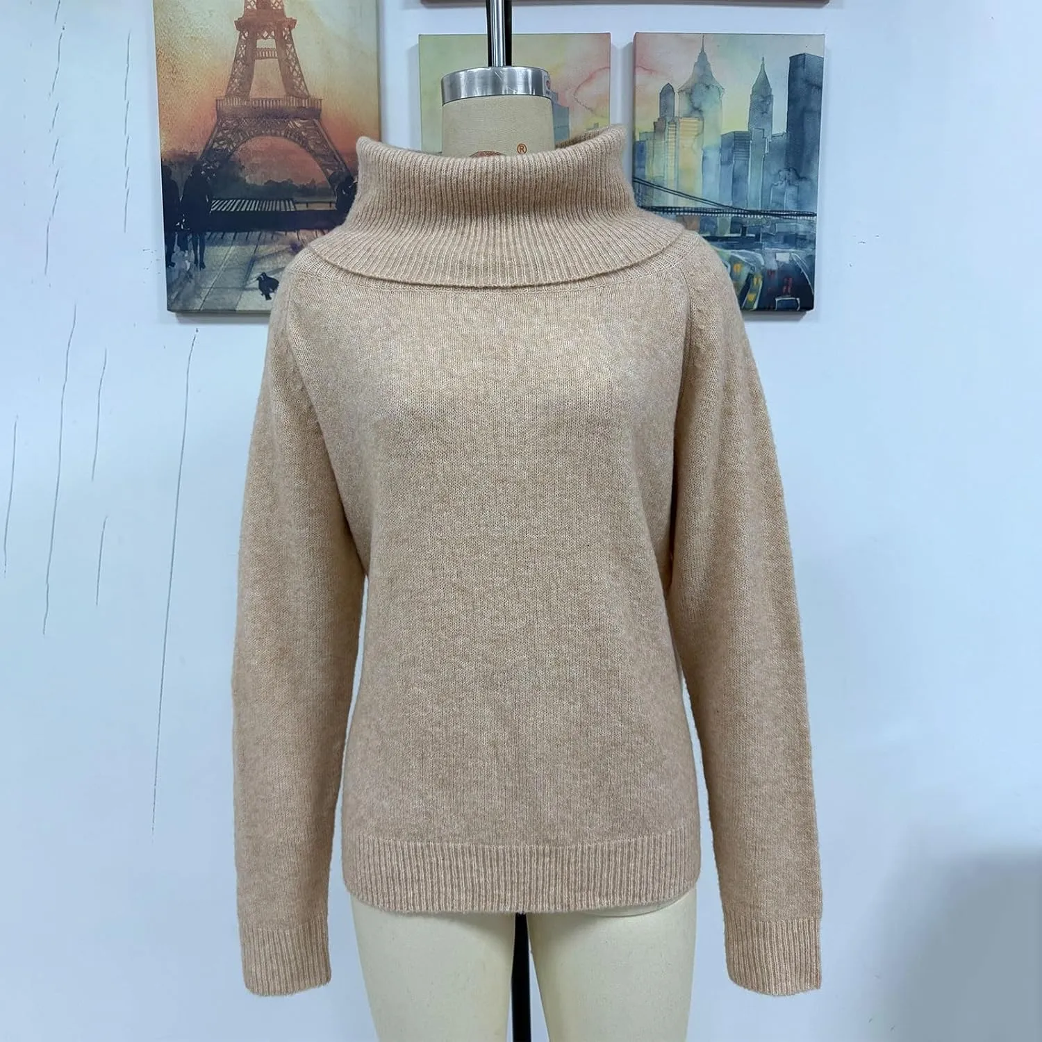 Off The Shoulder Sweater for Women Fall Long Sleeve Top 2024 Outfits Loose Knitted Winter Pullover Sweaters Plus Size