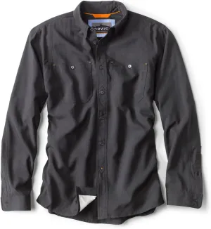 Orvis Tech Chambray Long Sleeve Men's Work Shirts - Lightweight Quick-Drying UPF 40 Chambray Fabric Casual Men's Shirts