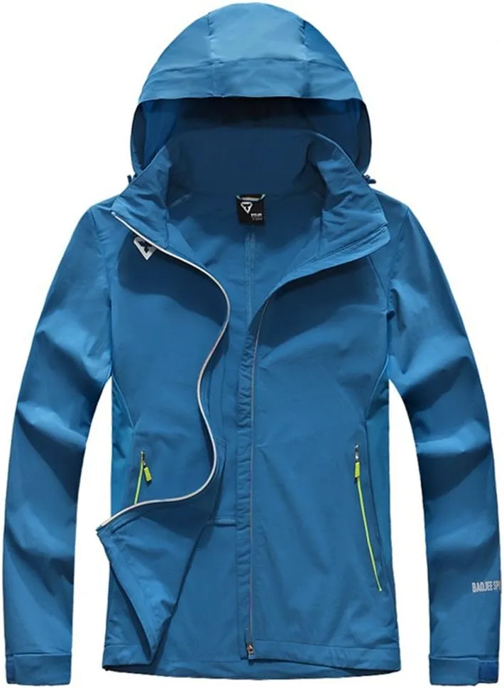 Outdoor Jacket Waterproof Windbreaker Hooded Active Windproof Sportswear Jackets Lightweight Rain Coat