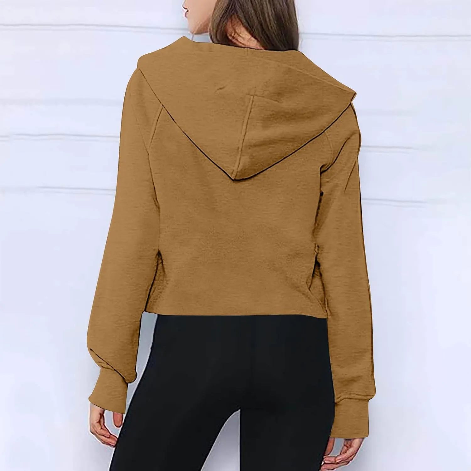 Oversized Sweatshirt for Women Fleece Lined Cropped Hoodies Half Zip Pullover Long Sleeve Workout Sweatshirt Pockets