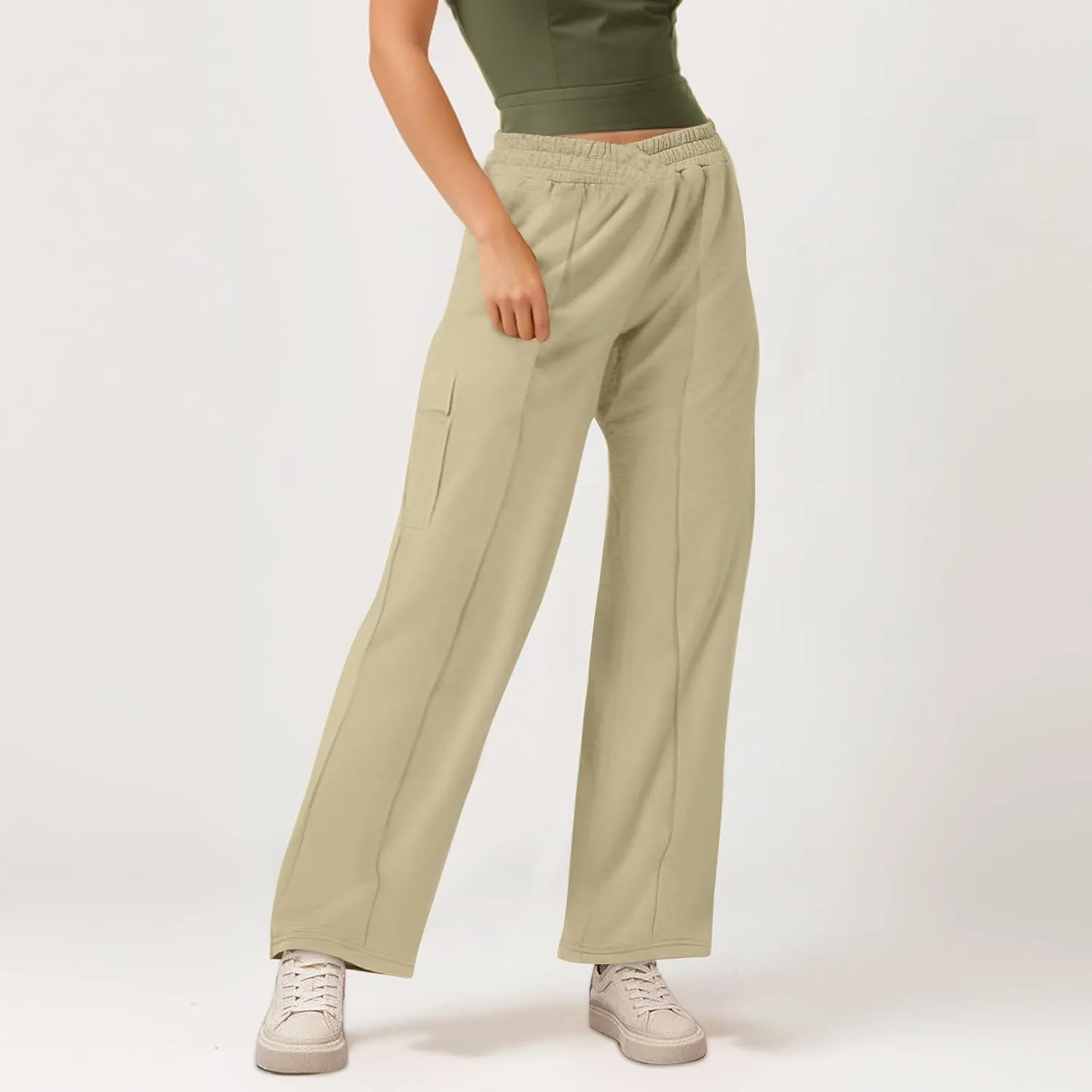 Oversized Wide Leg Sweatpants Women Crossover Low Rise Cargo Sweatpants Straight Leg Baggy Sweatpants Lounge Pants