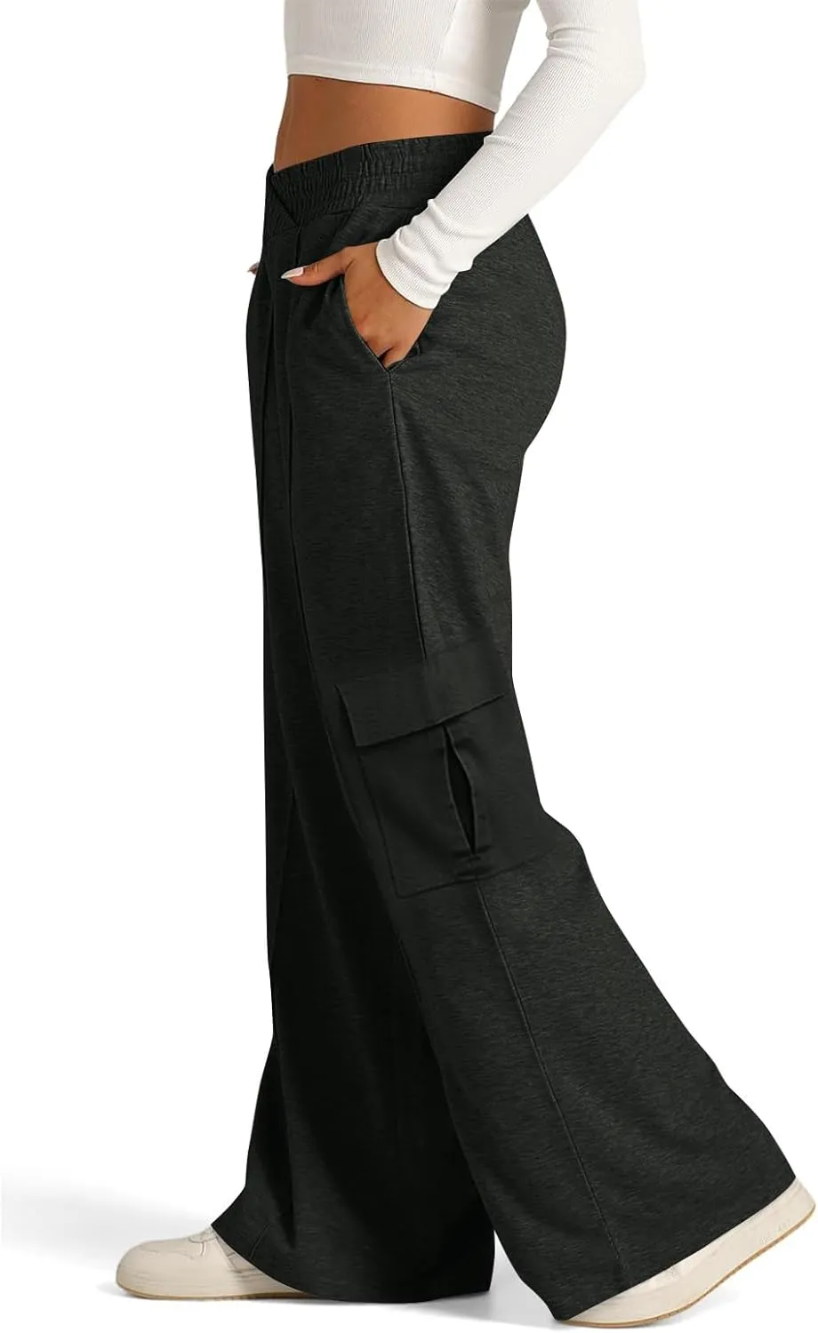 Oversized Wide Leg Sweatpants Women Crossover Low Rise Cargo Sweatpants Straight Leg Baggy Sweatpants Lounge Pants