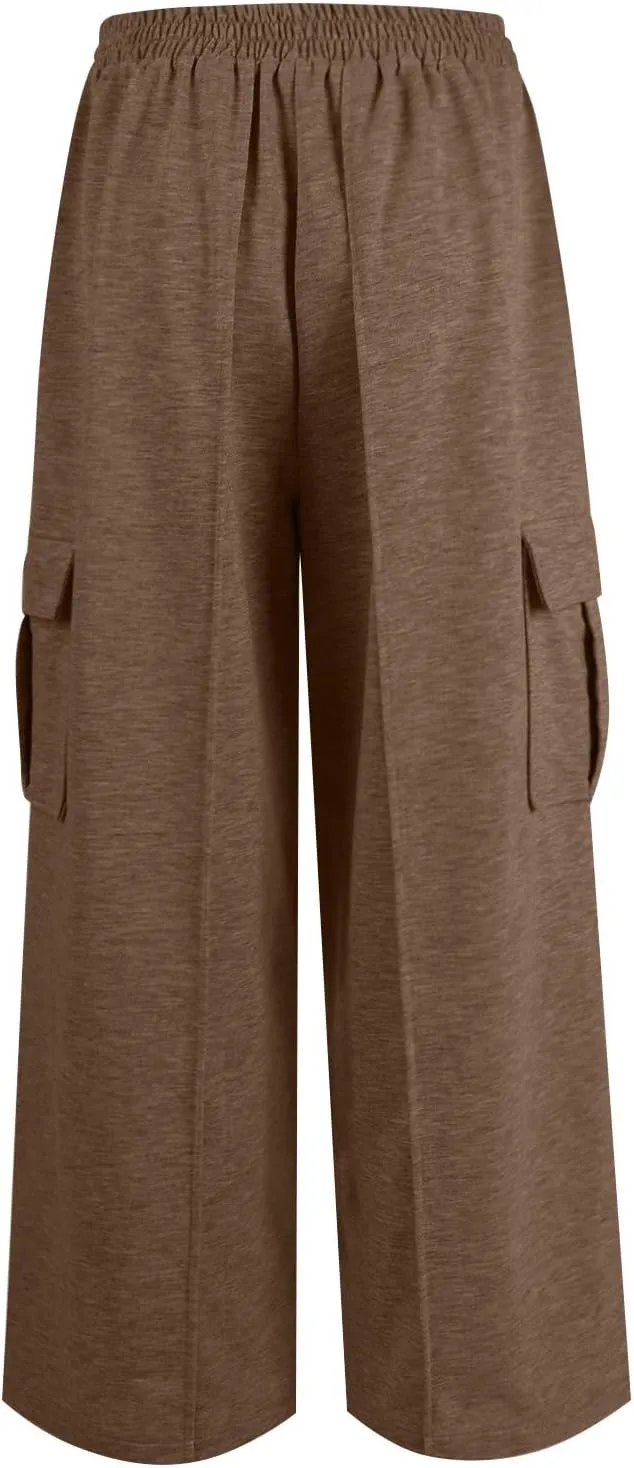 Oversized Wide Leg Sweatpants Women Crossover Low Rise Cargo Sweatpants Straight Leg Baggy Sweatpants Lounge Pants