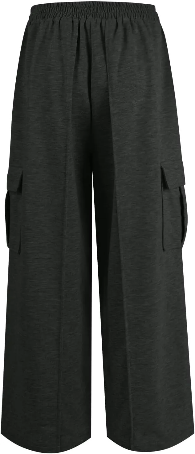 Oversized Wide Leg Sweatpants Women Crossover Low Rise Cargo Sweatpants Straight Leg Baggy Sweatpants Lounge Pants