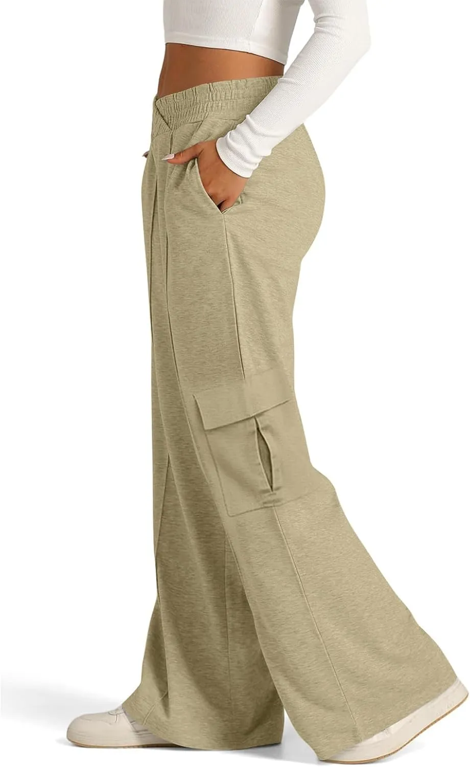 Oversized Wide Leg Sweatpants Women Crossover Low Rise Cargo Sweatpants Straight Leg Baggy Sweatpants Lounge Pants
