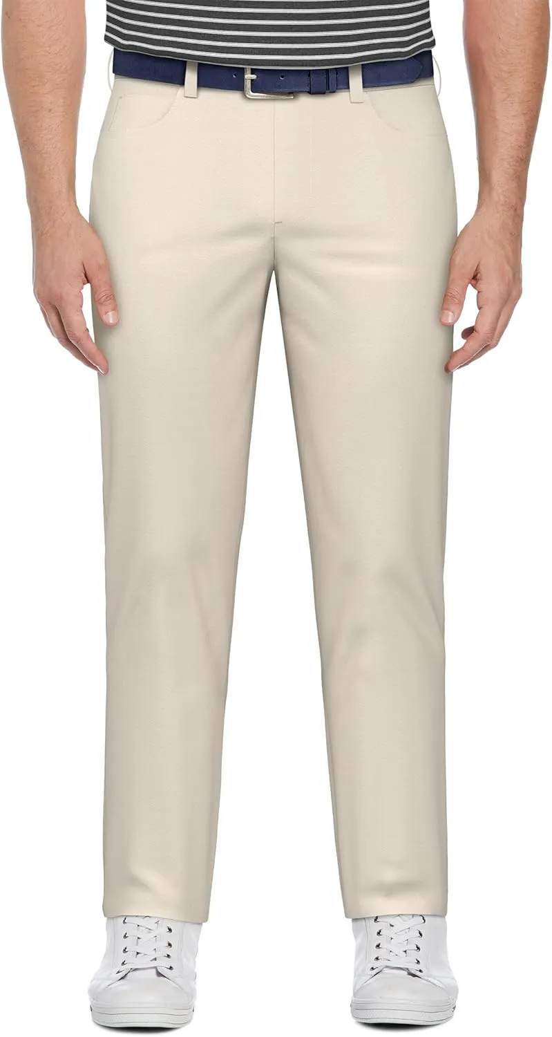 PGA TOUR Men's 5-Pocket Performance Pull-on Golf Pants, 30"/32" Inseams, 4-Way Stretch, Moisture-Wicking, Sun Protection