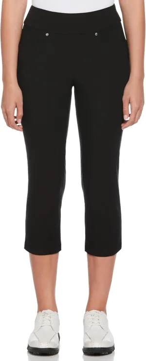 PGA TOUR Women's 22” Pull-on Golf Capri Pants with Tummy Control, Performance Stretch, Moisture-Wicking, Sun Protection
