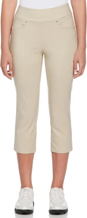 PGA TOUR Women's 22” Pull-on Golf Capri Pants with Tummy Control, Performance Stretch, Moisture-Wicking, Sun Protection