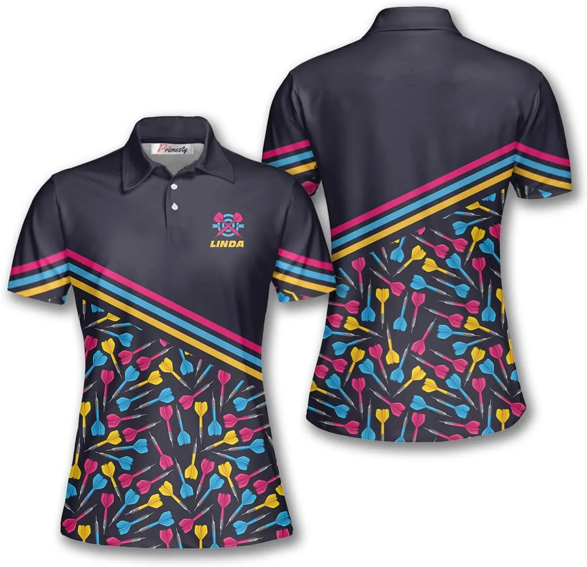 PRIMESTY Custom Darts Shirts for Women- Short-Sleeve Darts Shirts for Girls- Personalized Darts Jerseys