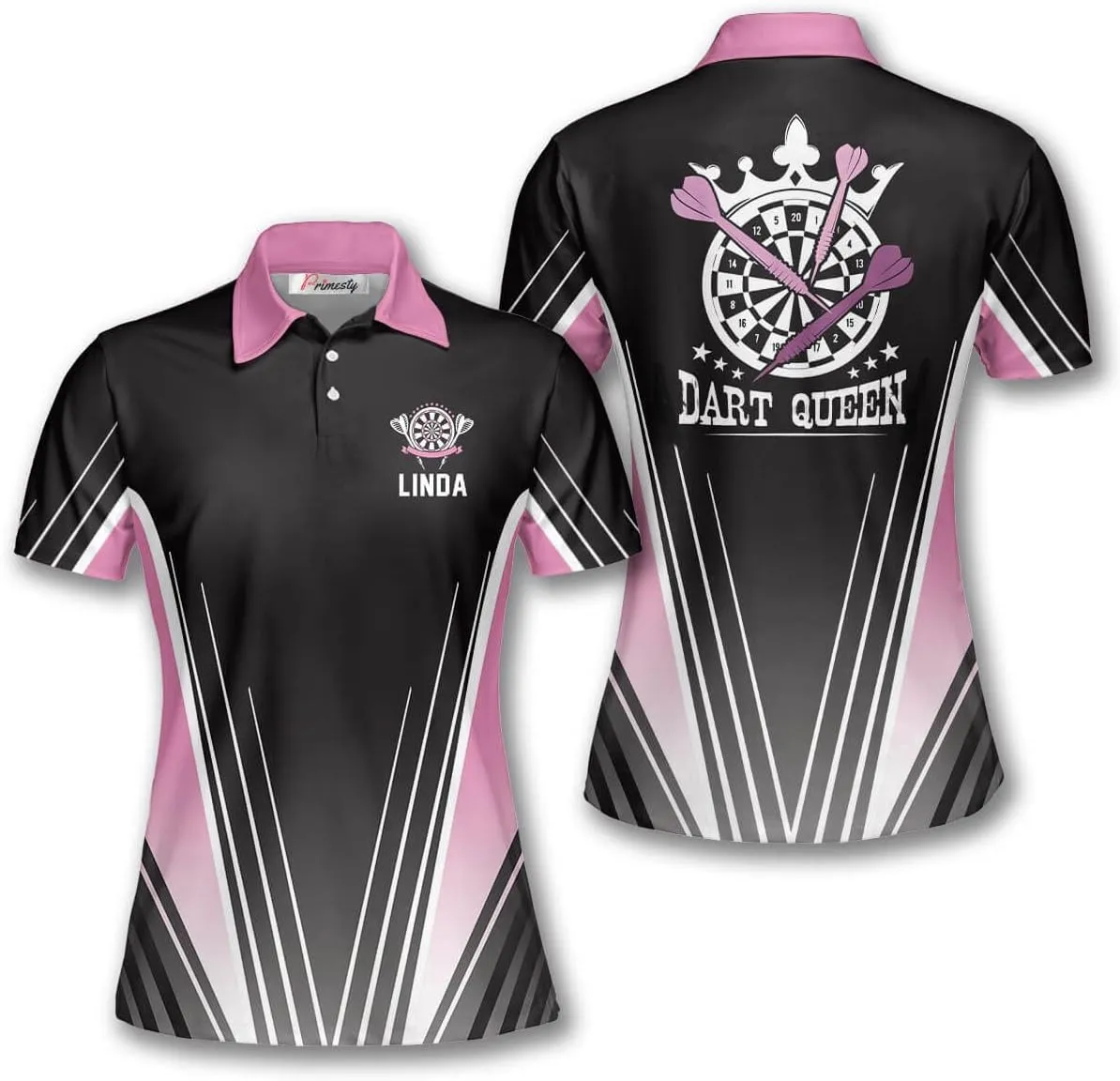 PRIMESTY Custom Darts Shirts for Women- Short-Sleeve Darts Shirts for Girls- Personalized Darts Jerseys