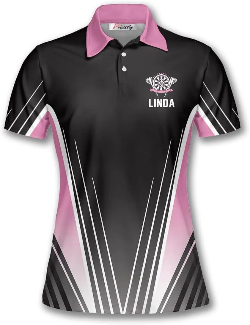 PRIMESTY Custom Darts Shirts for Women- Short-Sleeve Darts Shirts for Girls- Personalized Darts Jerseys