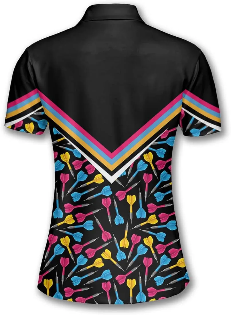 PRIMESTY Custom Darts Shirts for Women- Short-Sleeve Darts Shirts for Girls- Personalized Darts Jerseys