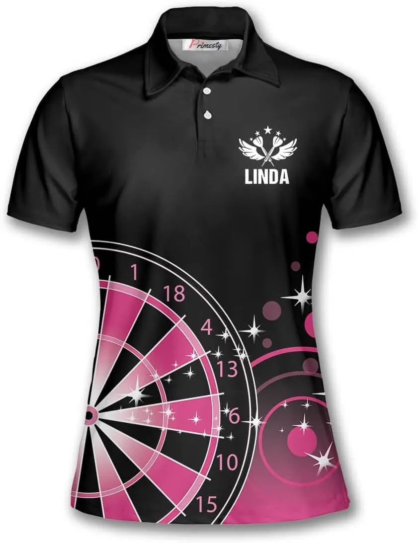 PRIMESTY Custom Darts Shirts for Women- Short-Sleeve Darts Shirts for Girls- Personalized Darts Jerseys