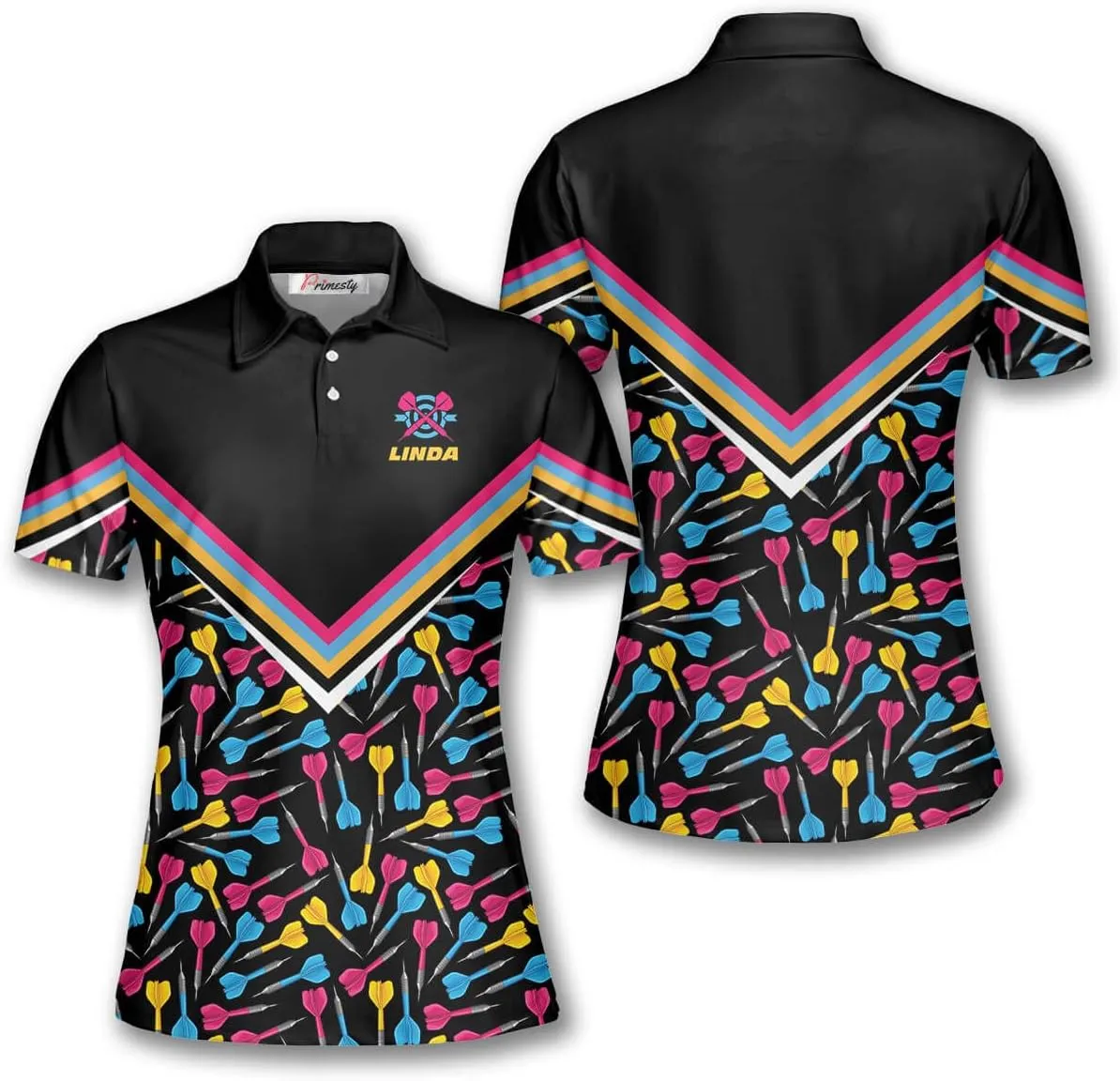 PRIMESTY Custom Darts Shirts for Women- Short-Sleeve Darts Shirts for Girls- Personalized Darts Jerseys