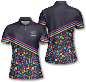 PRIMESTY Custom Darts Shirts for Women- Short-Sleeve Darts Shirts for Girls- Personalized Darts Jerseys