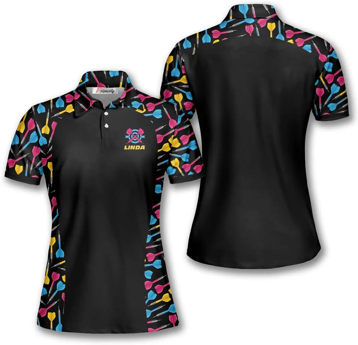 PRIMESTY Custom Darts Shirts for Women- Short-Sleeve Darts Shirts for Girls- Personalized Darts Jerseys