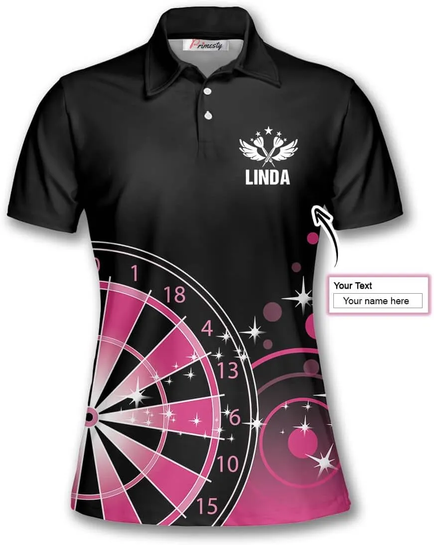 PRIMESTY Custom Darts Shirts for Women- Short-Sleeve Darts Shirts for Girls- Personalized Darts Jerseys