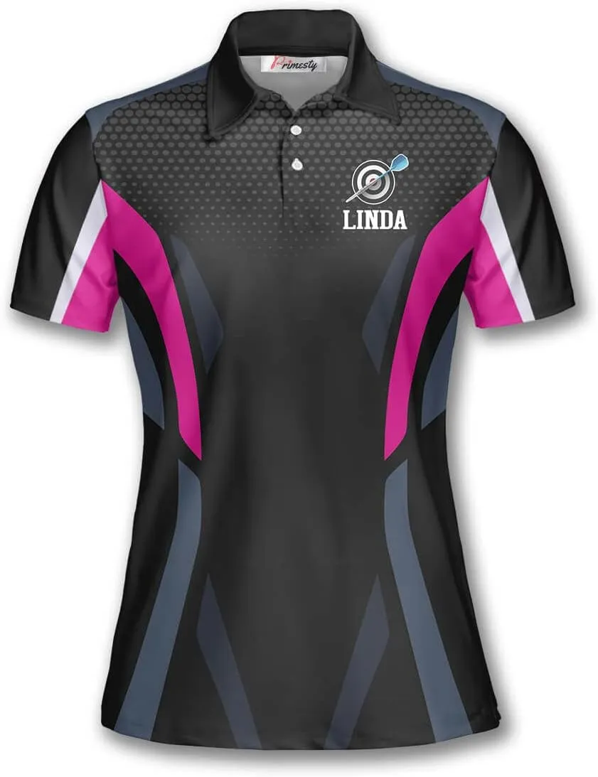 PRIMESTY Custom Darts Shirts for Women- Short-Sleeve Darts Shirts for Girls- Personalized Darts Jerseys