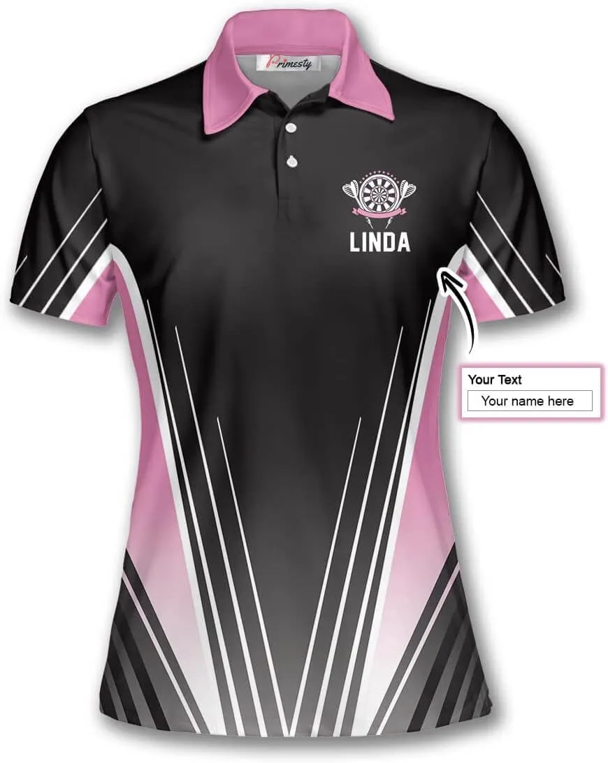 PRIMESTY Custom Darts Shirts for Women- Short-Sleeve Darts Shirts for Girls- Personalized Darts Jerseys