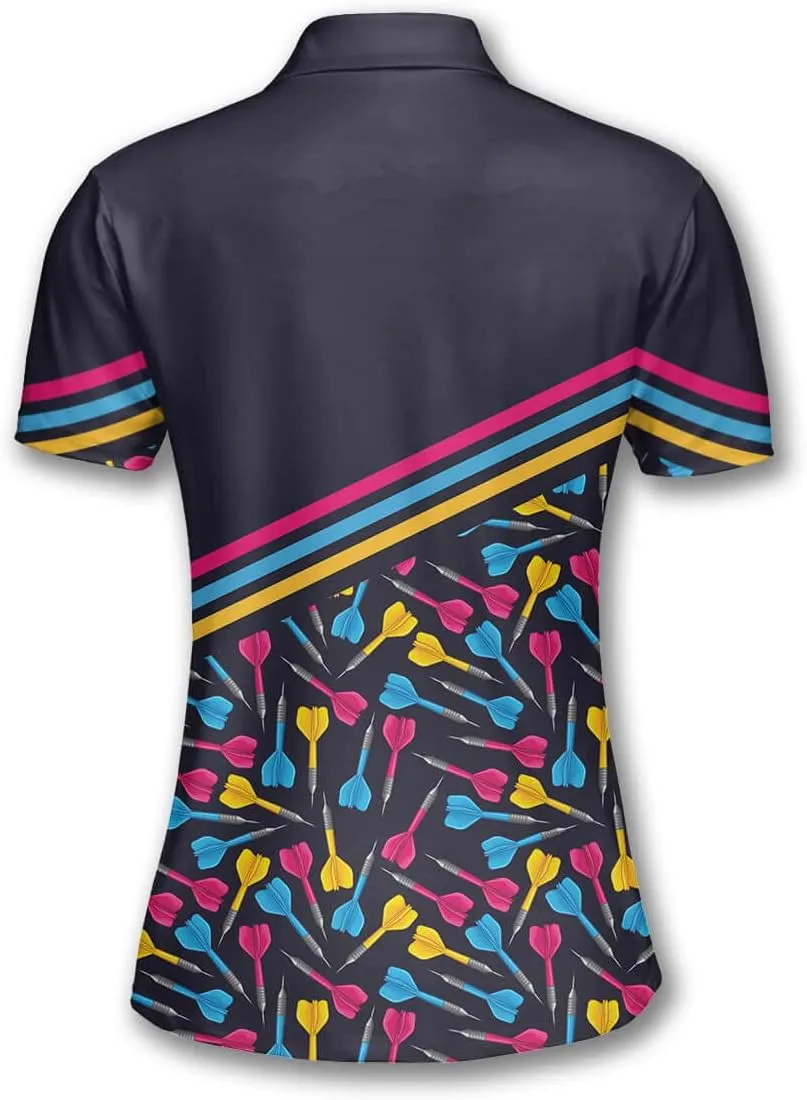 PRIMESTY Custom Darts Shirts for Women- Short-Sleeve Darts Shirts for Girls- Personalized Darts Jerseys