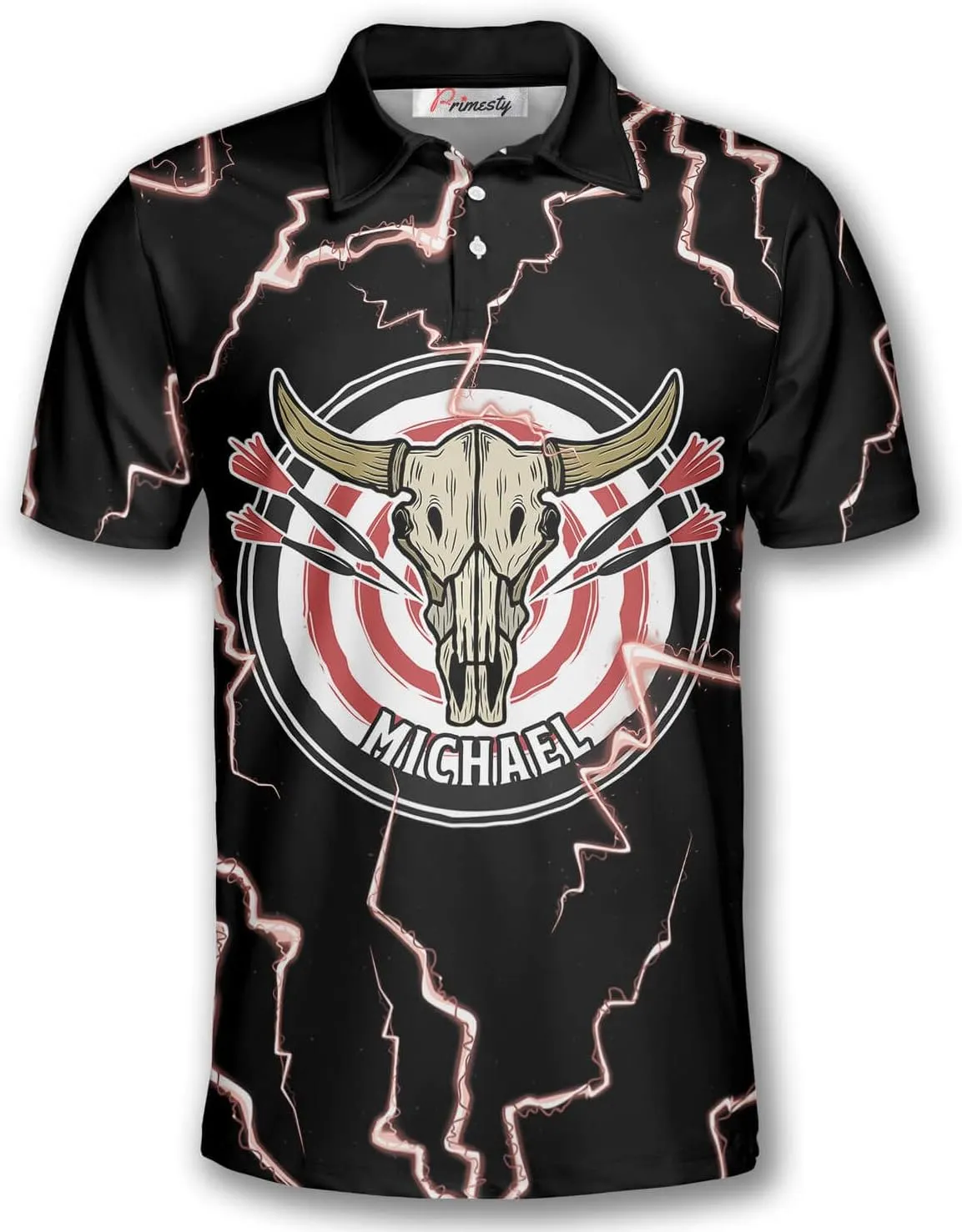 PRIMESTY Personalized Darts Shirts for Men, Custom Dart Jerseys for Teams, Darts Polo Shirts, Size S-5XL