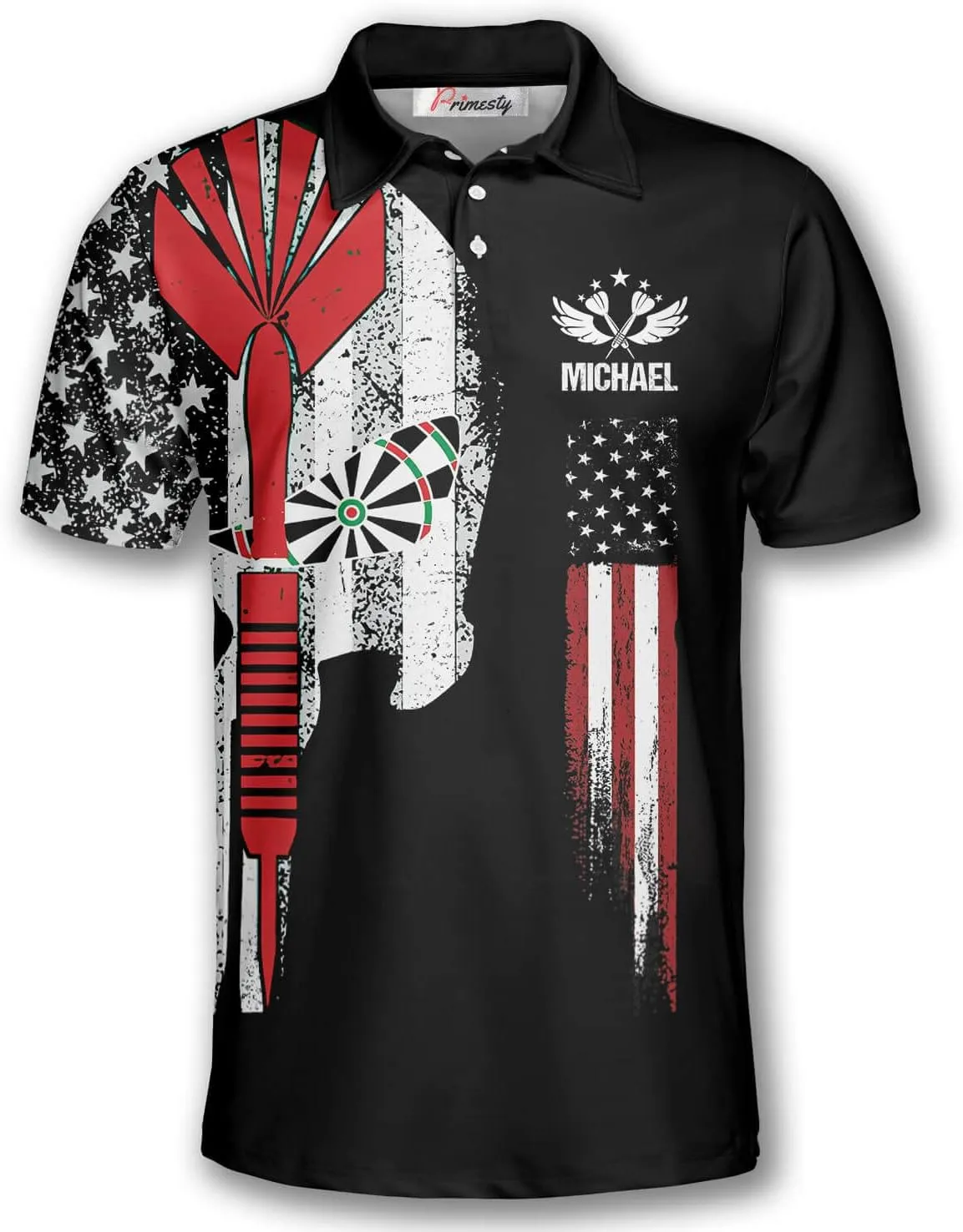 PRIMESTY Personalized Darts Shirts for Men, Custom Dart Jerseys for Teams, Darts Polo Shirts, Size S-5XL