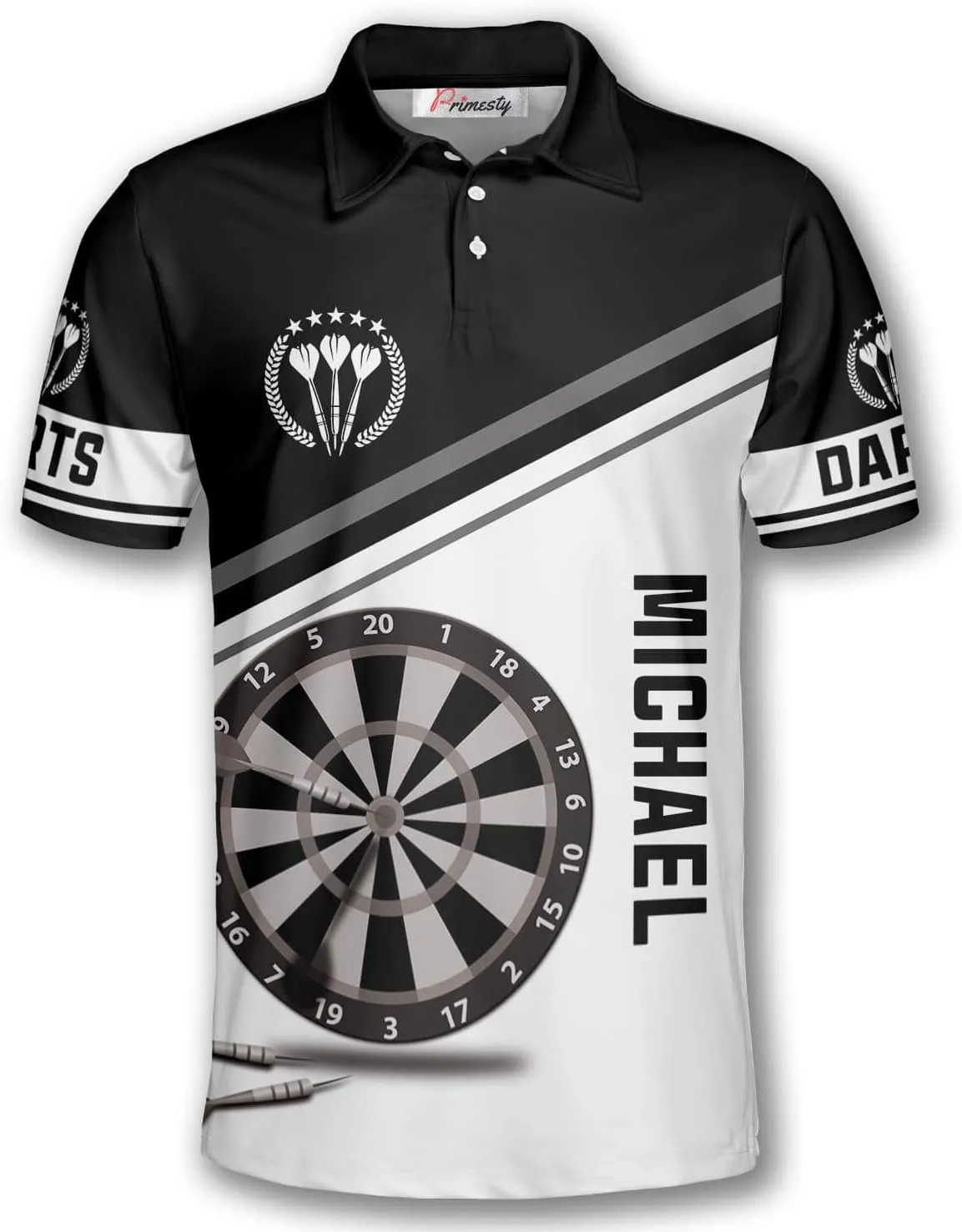 PRIMESTY Personalized Darts Shirts for Men, Custom Dart Jerseys for Teams, Darts Polo Shirts, Size S-5XL