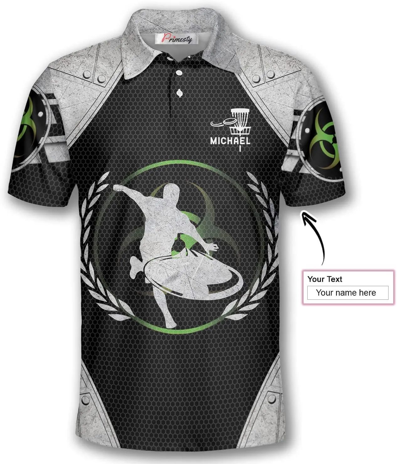 PRIMESTY Personalized Disc Golf Shirts for Men- Custom Disc Golf Jerseys for Teams- Disc Golf Shirts Men's Polo
