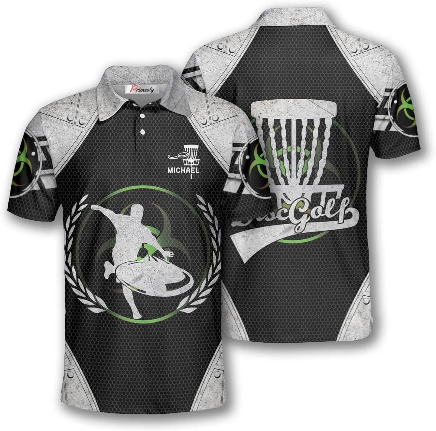 PRIMESTY Personalized Disc Golf Shirts for Men- Custom Disc Golf Jerseys for Teams- Disc Golf Shirts Men's Polo