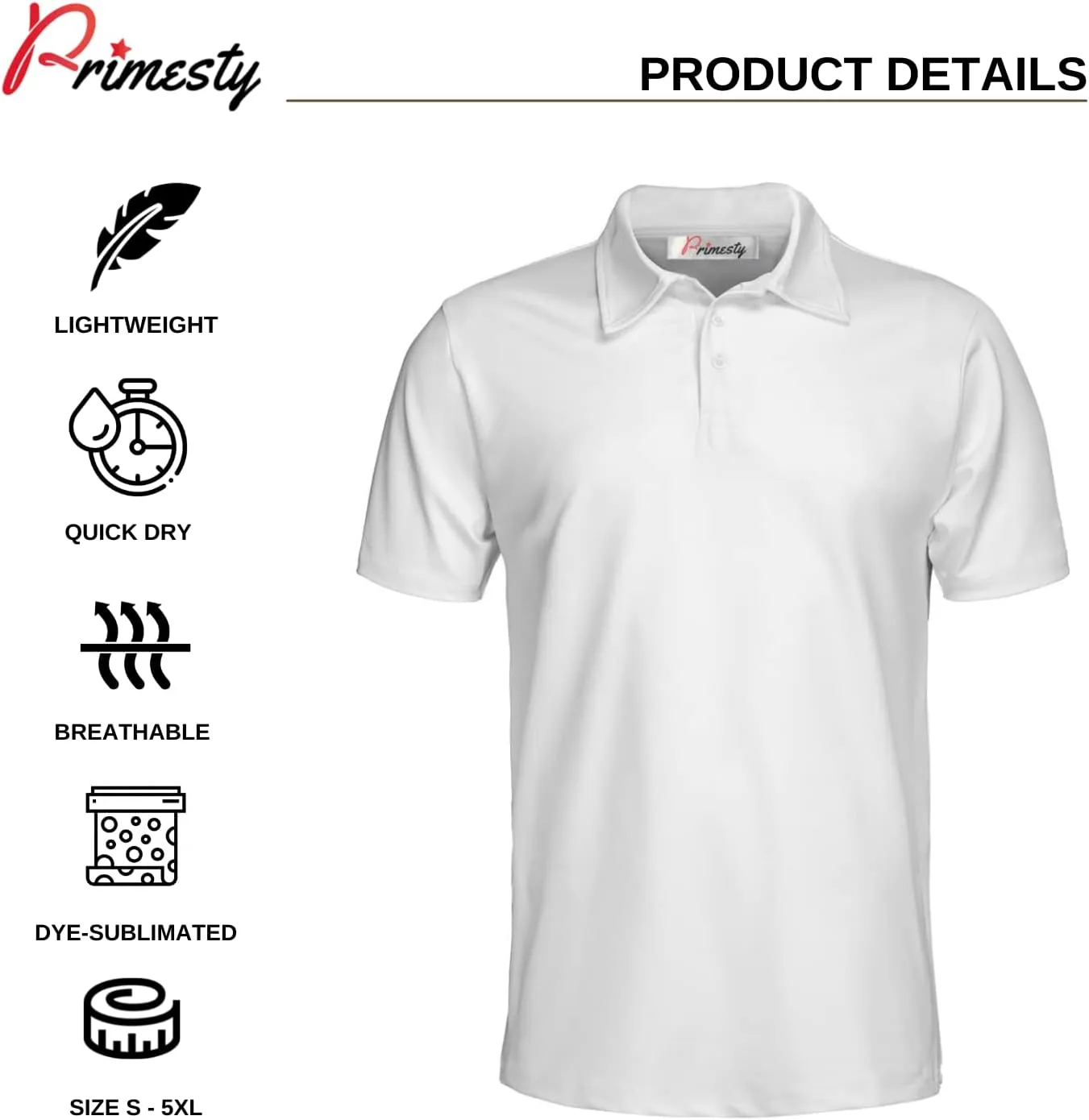 PRIMESTY Personalized Disc Golf Shirts for Men- Custom Disc Golf Jerseys for Teams- Disc Golf Shirts Men's Polo
