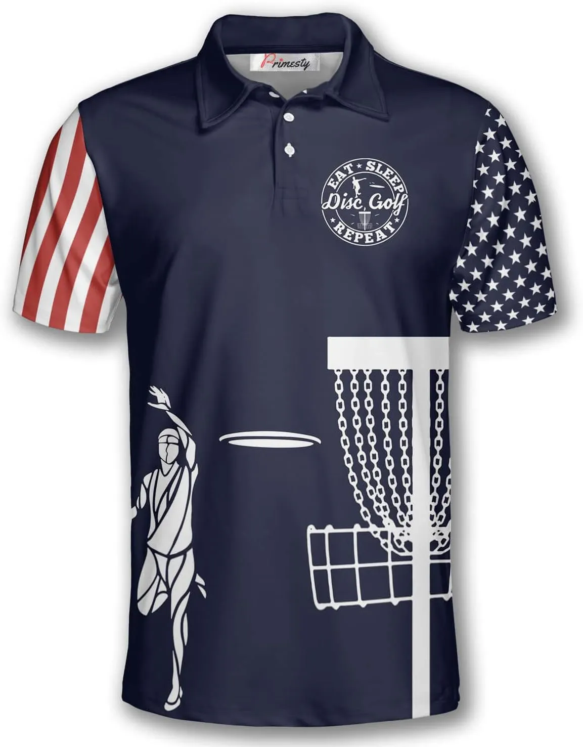 PRIMESTY Personalized Disc Golf Shirts for Men- Custom Disc Golf Jerseys for Teams- Disc Golf Shirts Men's Polo