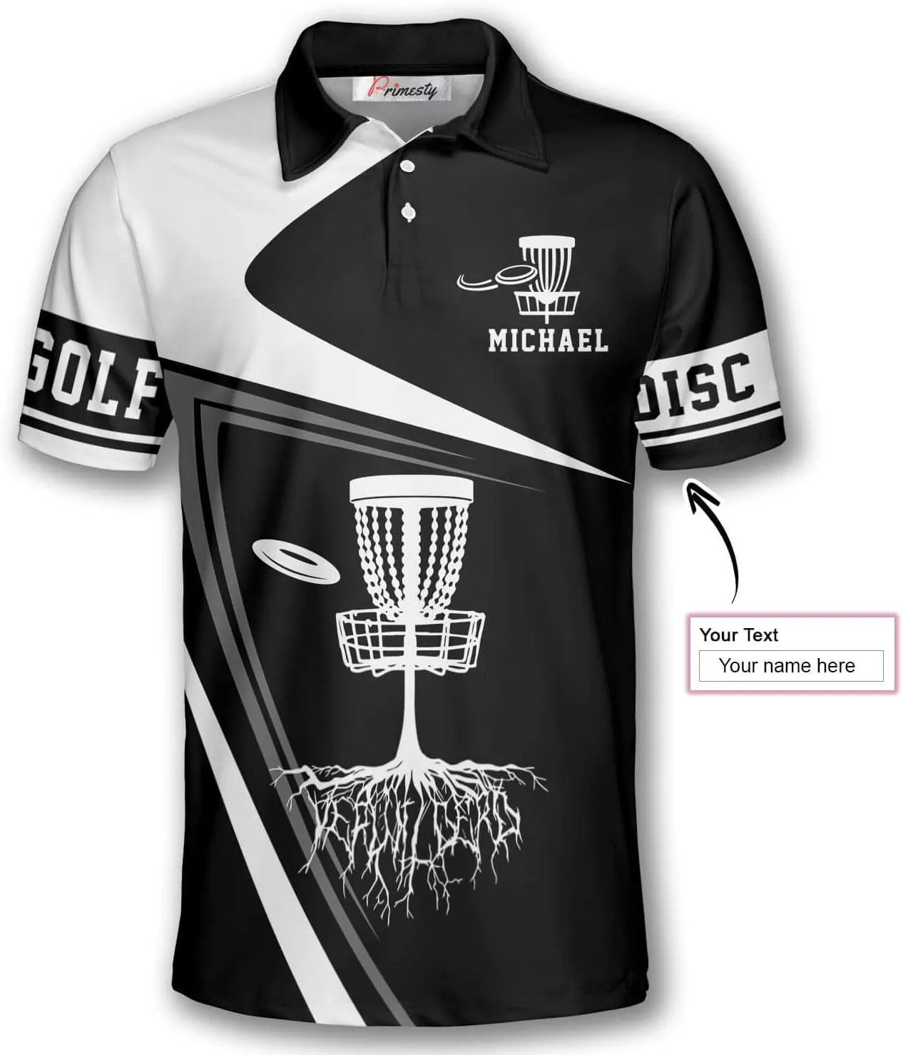 PRIMESTY Personalized Disc Golf Shirts for Men- Custom Disc Golf Jerseys for Teams- Disc Golf Shirts Men's Polo