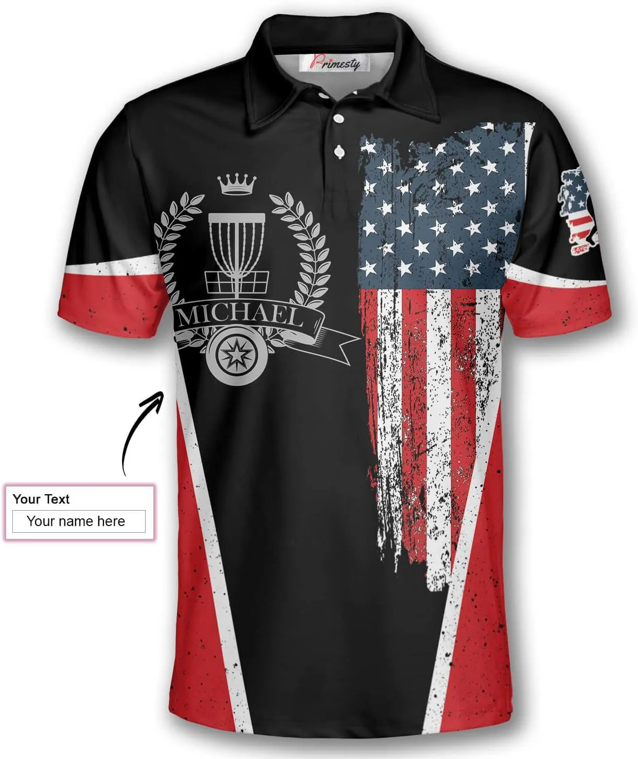 PRIMESTY Personalized Disc Golf Shirts for Men- Custom Disc Golf Jerseys for Teams- Disc Golf Shirts Men's Polo