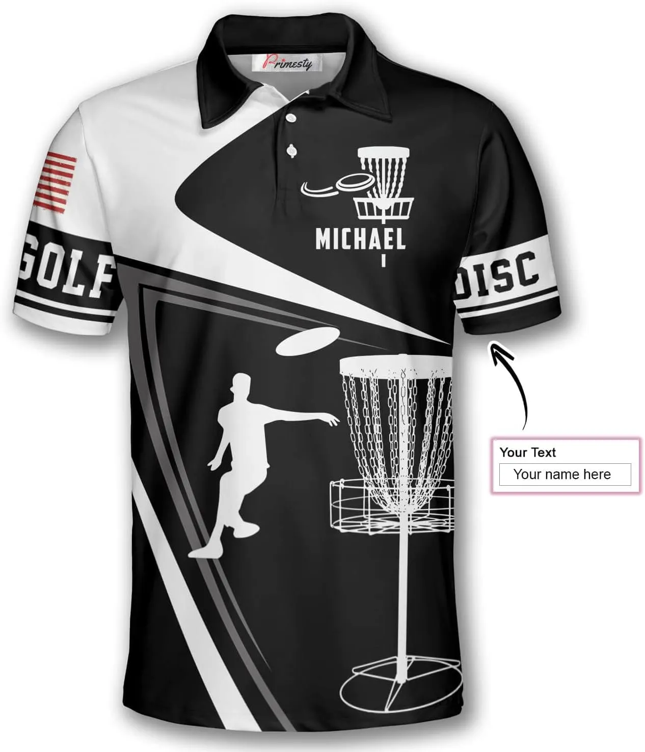 PRIMESTY Personalized Disc Golf Shirts for Men- Custom Disc Golf Jerseys for Teams- Disc Golf Shirts Men's Polo