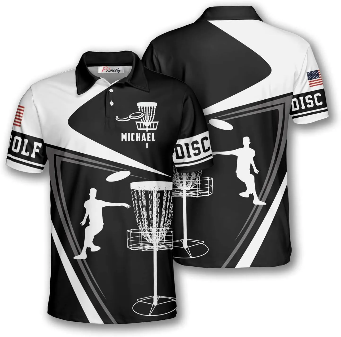 PRIMESTY Personalized Disc Golf Shirts for Men- Custom Disc Golf Jerseys for Teams- Disc Golf Shirts Men's Polo