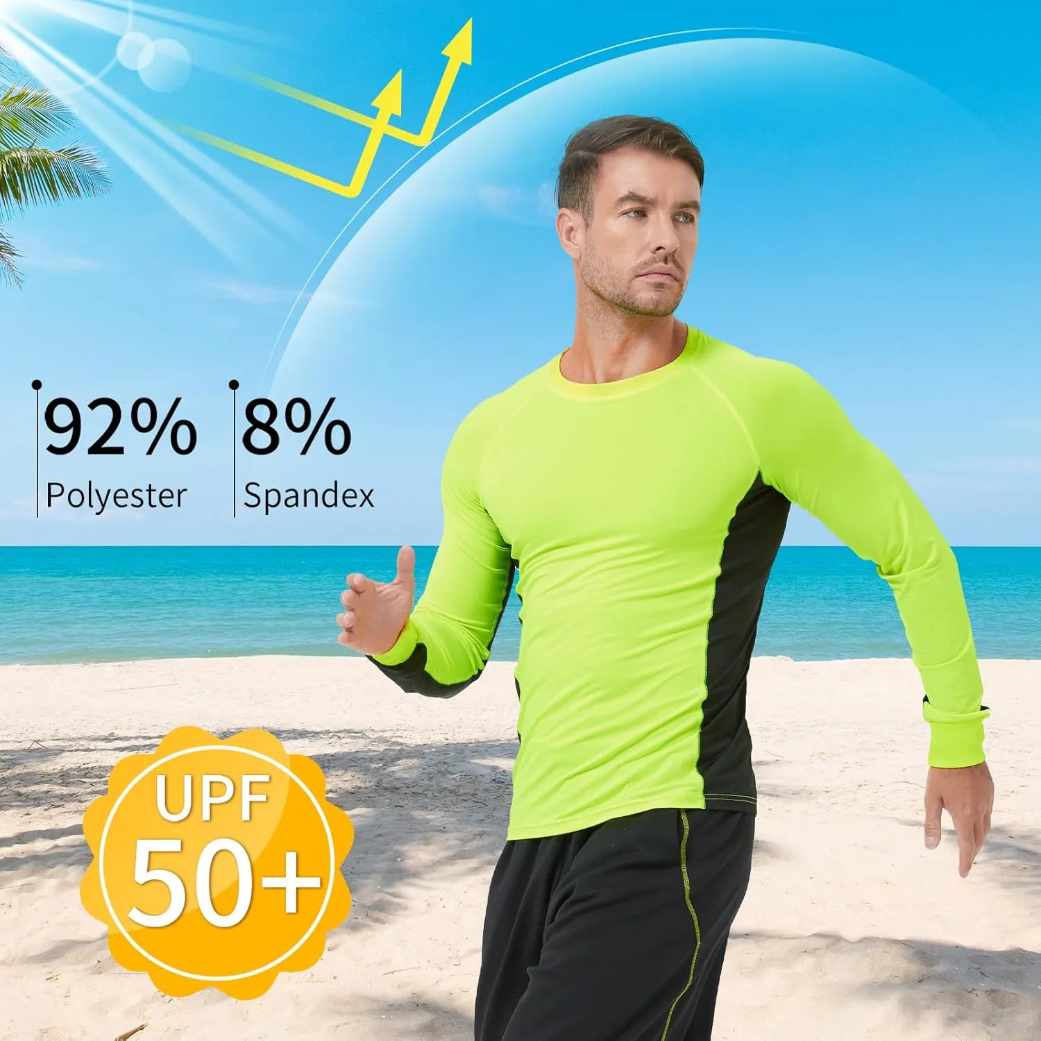 ProtectX 2 Pack Men's Long Sleeve Sun Protection Shirts Quick Dry UPF 50  Athletic Shirt for Workout Hiking Fishing