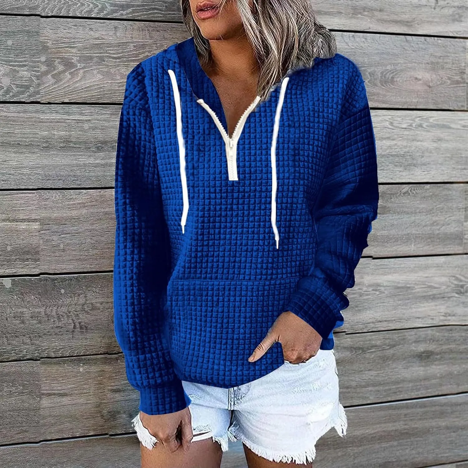 Pullover Sweaters for Women,Half Zip Sweatshirts Cropped Hoodies Fleece Womens Quarter Zip up Pullover Sweaters
