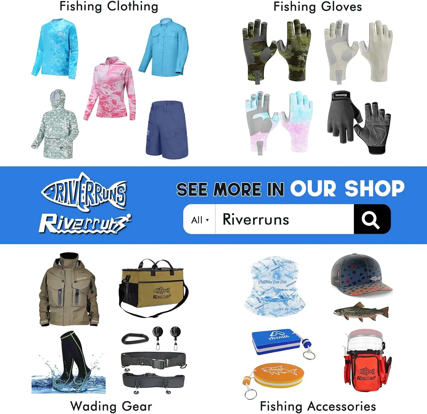 Riverruns UPF 50  Men's Fishing Shirts Long Sleeve UV Protection Shirts Water-Repellent for Hiking, Fishing, Camping