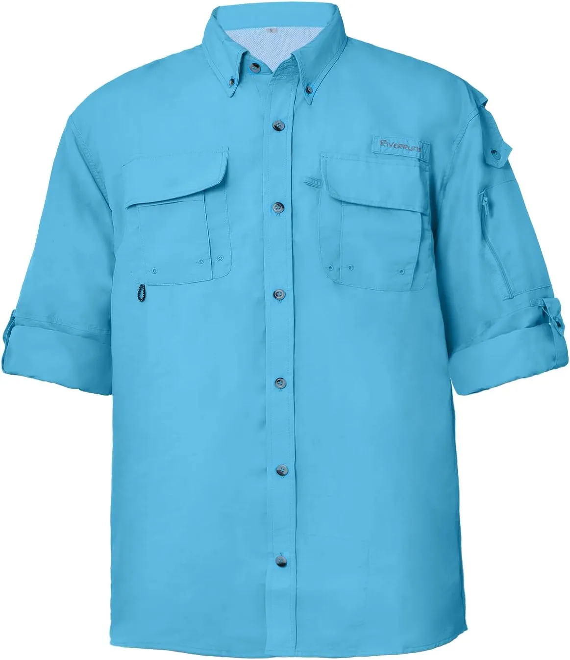 Riverruns UPF 50  Men's Fishing Shirts Long Sleeve UV Protection Shirts Water-Repellent for Hiking, Fishing, Camping