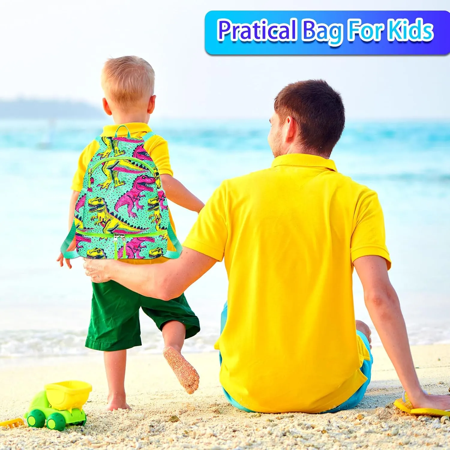 RLGPBON Drawstring Backpack for Kids,Youth Gym Dance Beach Swim Travel Bag for Girls and Boys with Two Water Bottle Holders