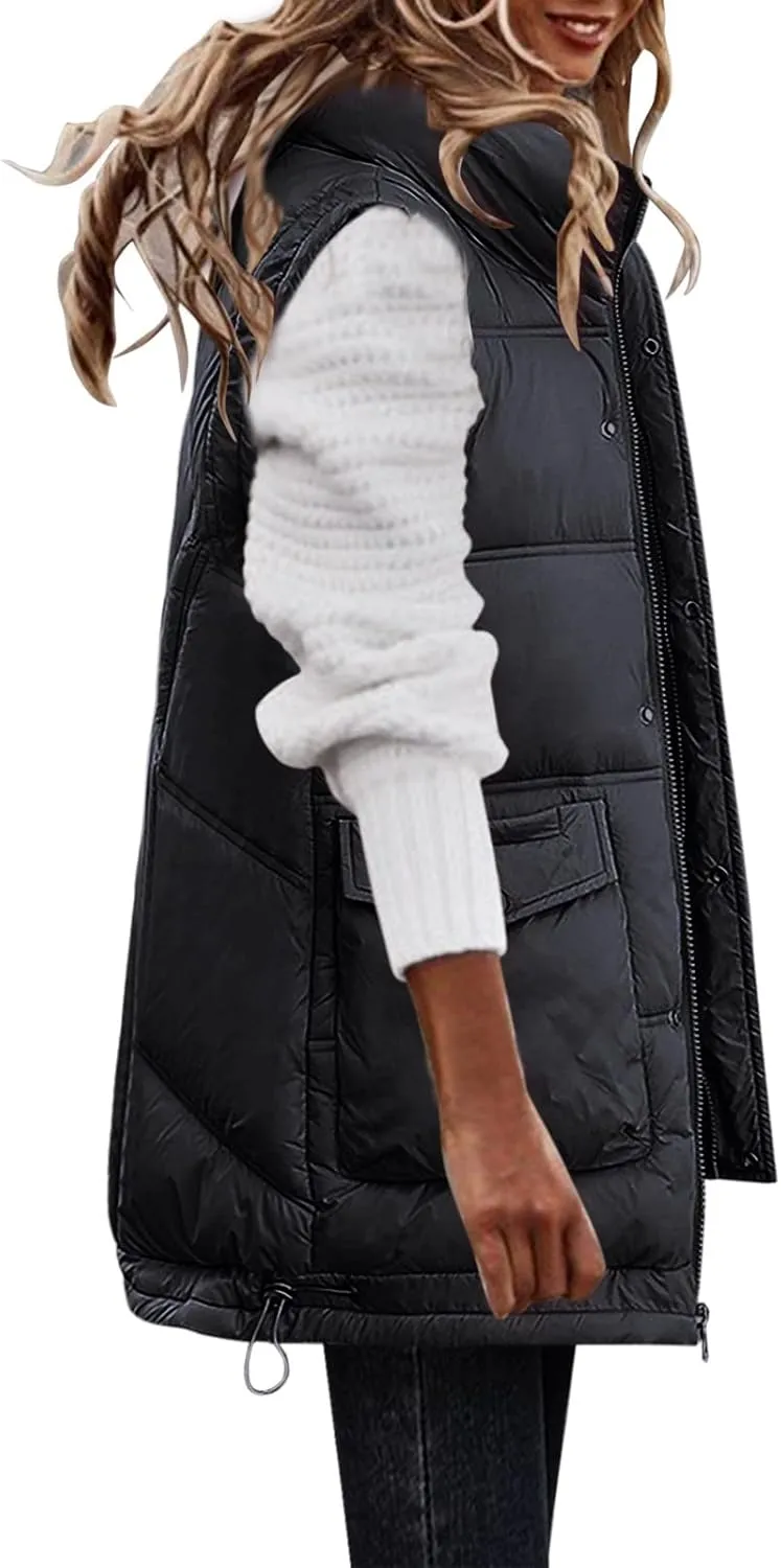 SHAOBGE Long Winter Coat Down Women Leisure Cotton Padded Jacket Tank Top Take Cotton Vest Coat of Bread Thin Down