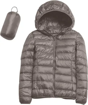 SHAOBGE Packable Puffer Jacket Women Women Warm Lightweight Jacket Hooded Windproof Winter Coat With Winter