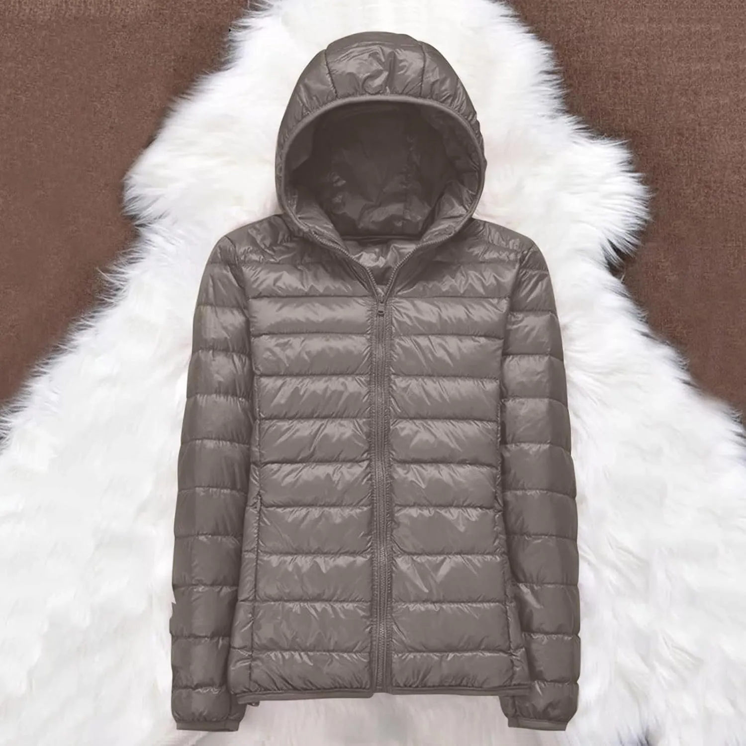 SHAOBGE Packable Puffer Jacket Women Women Warm Lightweight Jacket Hooded Windproof Winter Coat With Winter