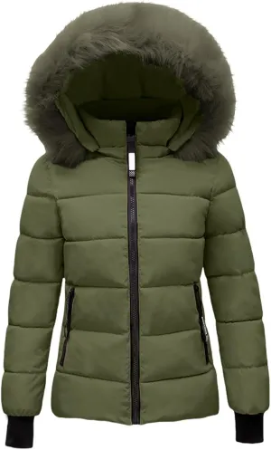 SHAOBGE Packable Puffer Jacket Women Women's Hooded Warm Winter Coat Quilted Thicken Puffer Jacket Winter